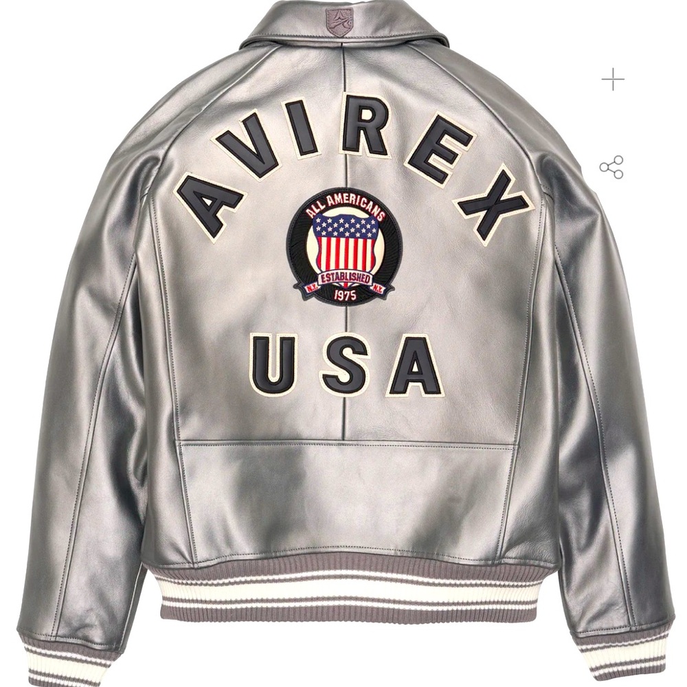 AVIREX LIMITED EDITION PEWTER METALLIC ICON JACKET**Like New** worn twice!